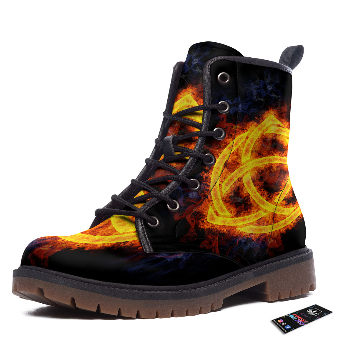 Knot Fire Celtic Print Work Boots-grizzshop