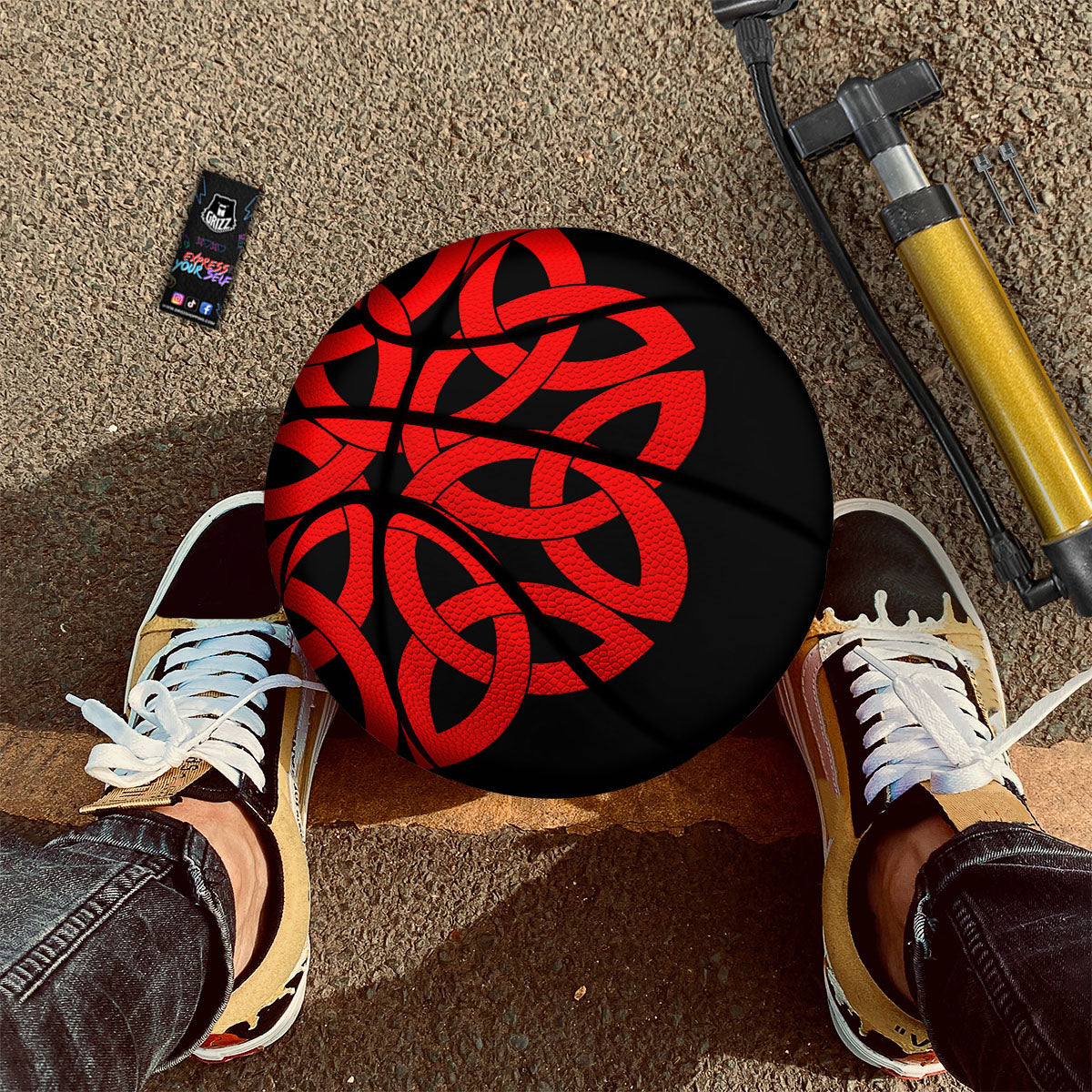 Knot Red Celtic Print Basketball-grizzshop