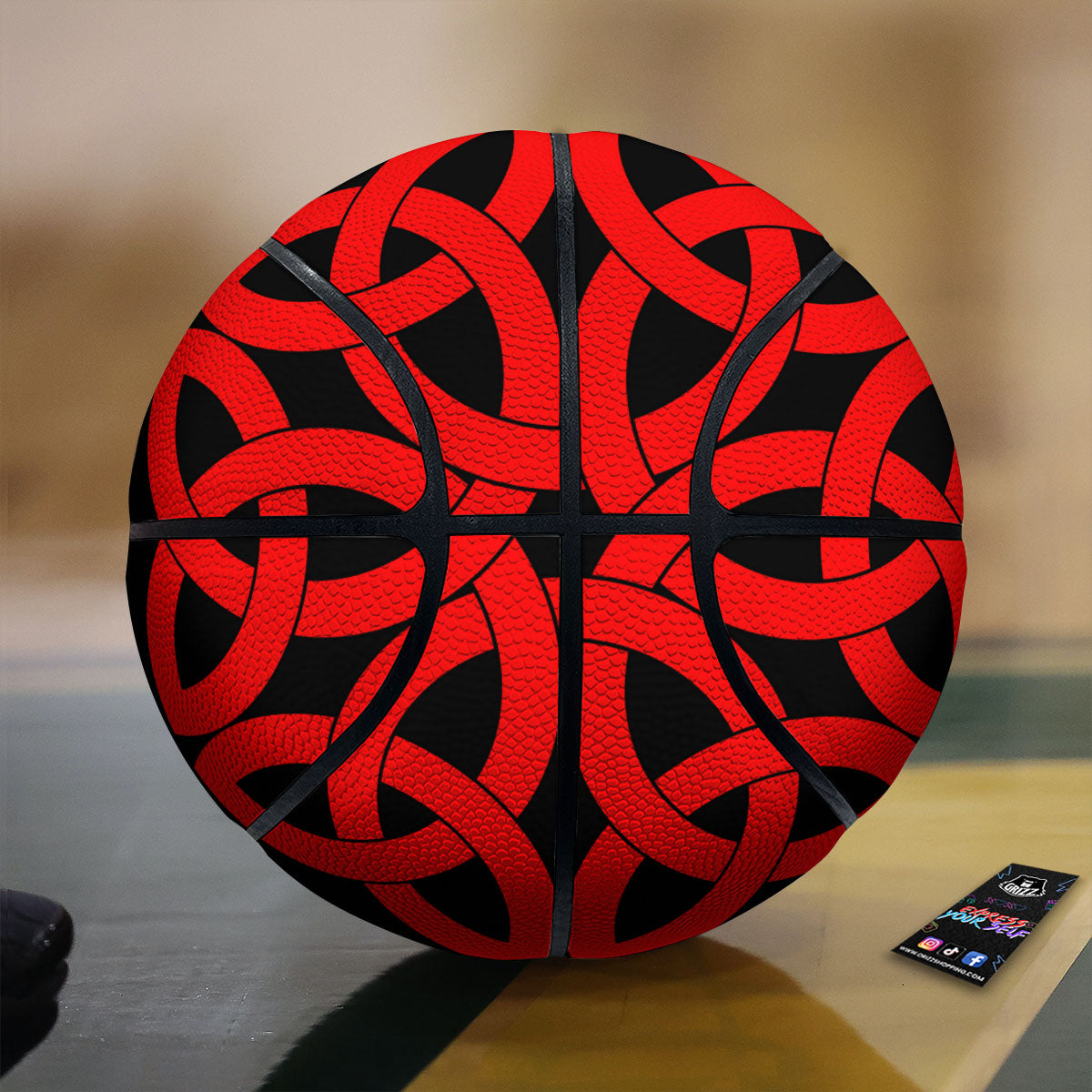 Knot Red Celtic Print Basketball-grizzshop