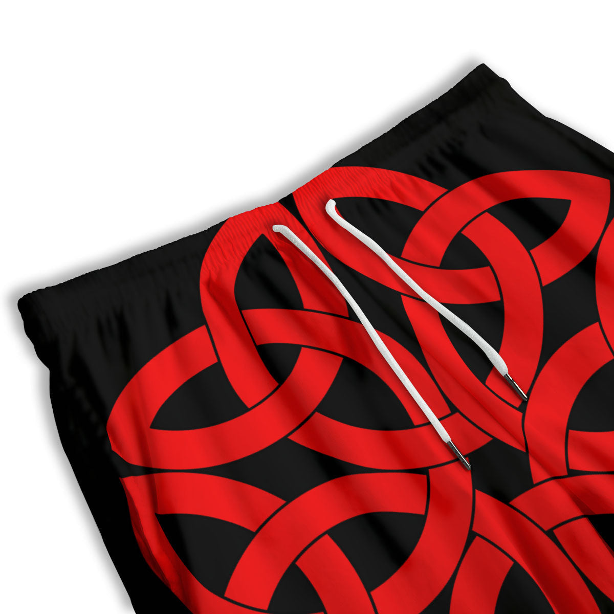 Knot Red Celtic Print Men's Athletic Shorts