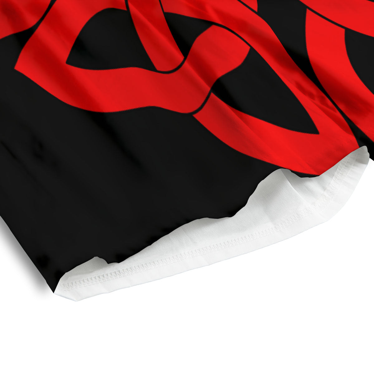 Knot Red Celtic Print Men's Athletic Shorts