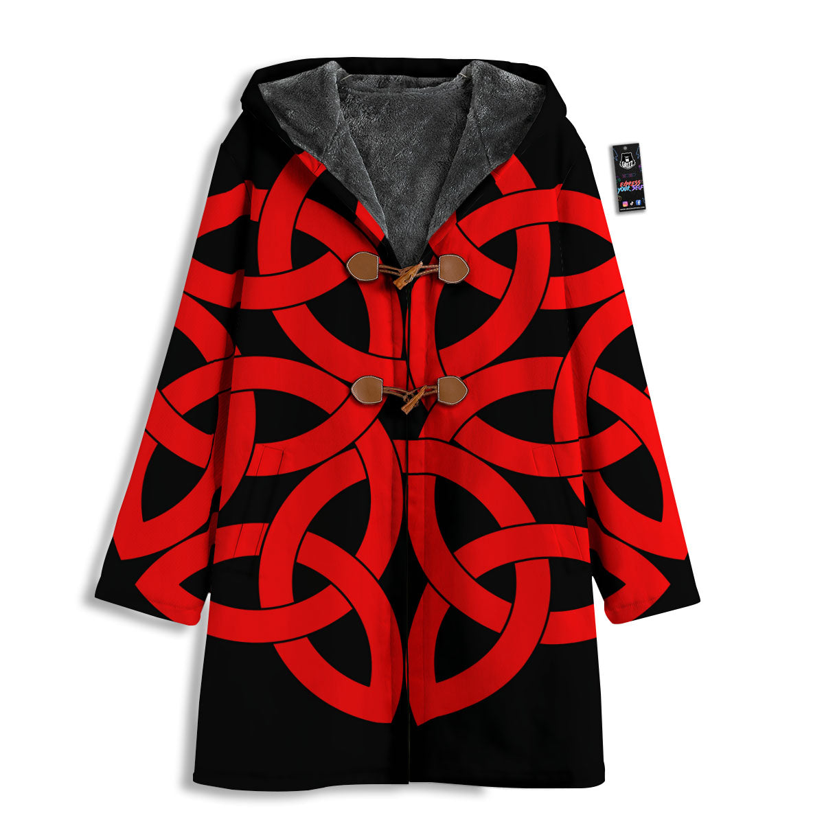 Knot Red Celtic Print Men's Windbreaker Jacket-grizzshop