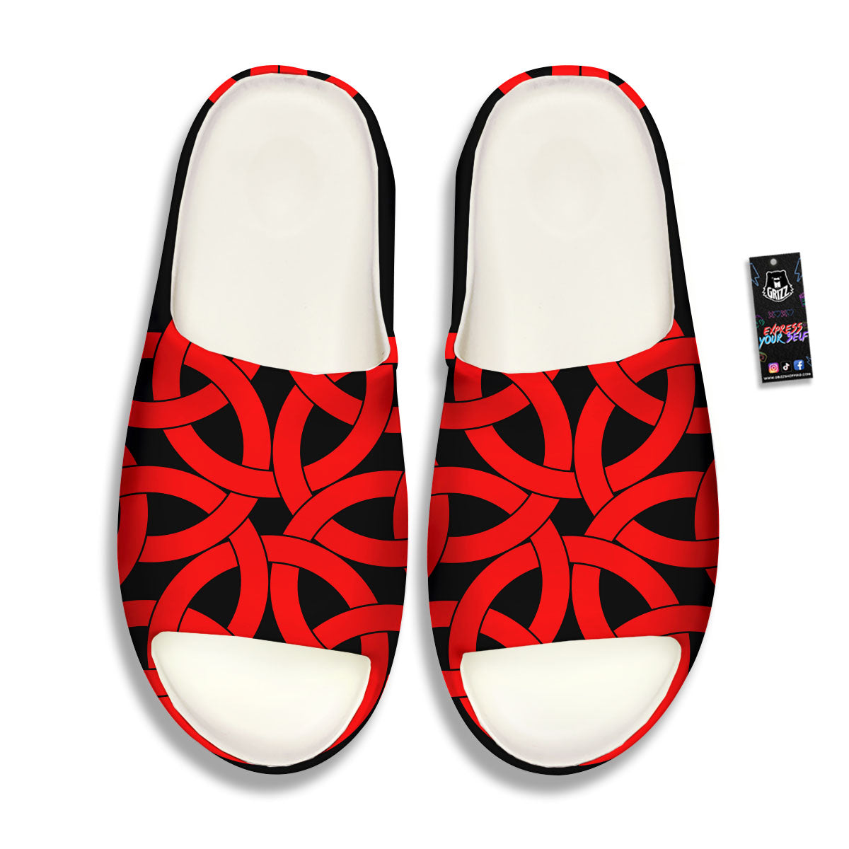 Knot Red Celtic Print Sandals-grizzshop