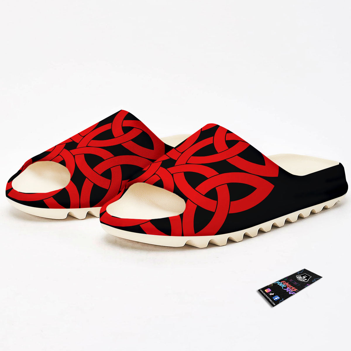 Knot Red Celtic Print Sandals-grizzshop