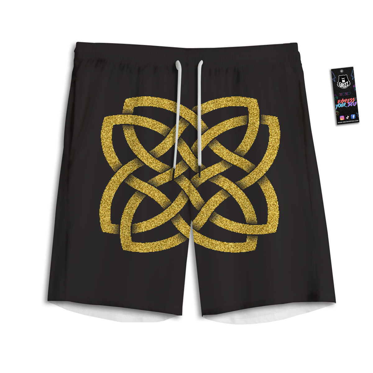 Marble Ice Blue Print Men's Athletic Shorts