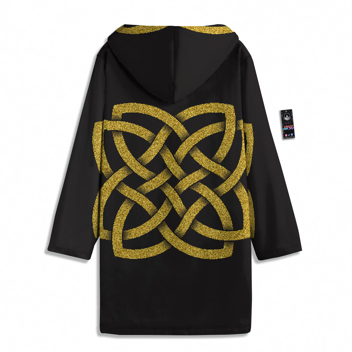 Knot Symbol Gold Celtic Print Men's Windbreaker Jacket-grizzshop