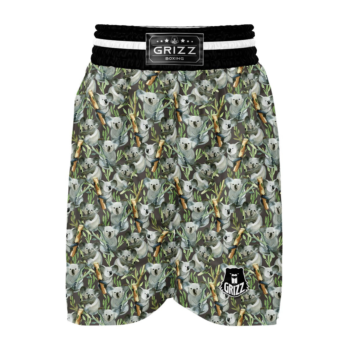 Koala Bamboo Pattern Print Boxing Shorts-grizzshop