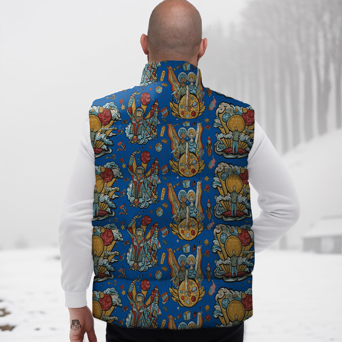 Koala Bamboo Pattern Print Down Vest