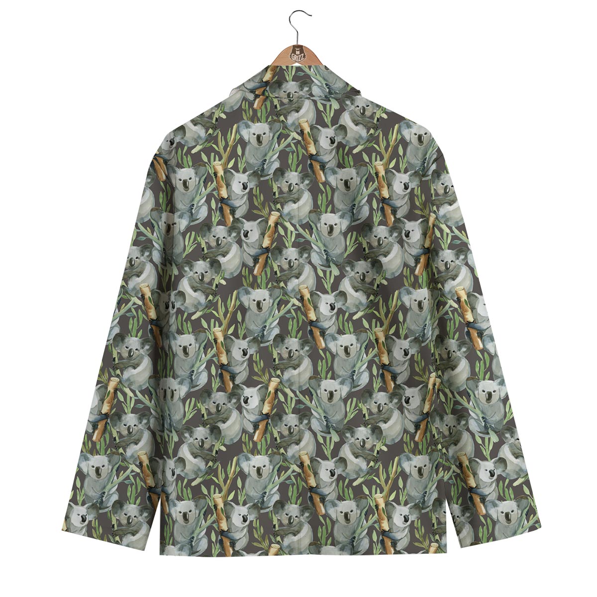 Koala Bamboo Pattern Print Men's Blazer-grizzshop