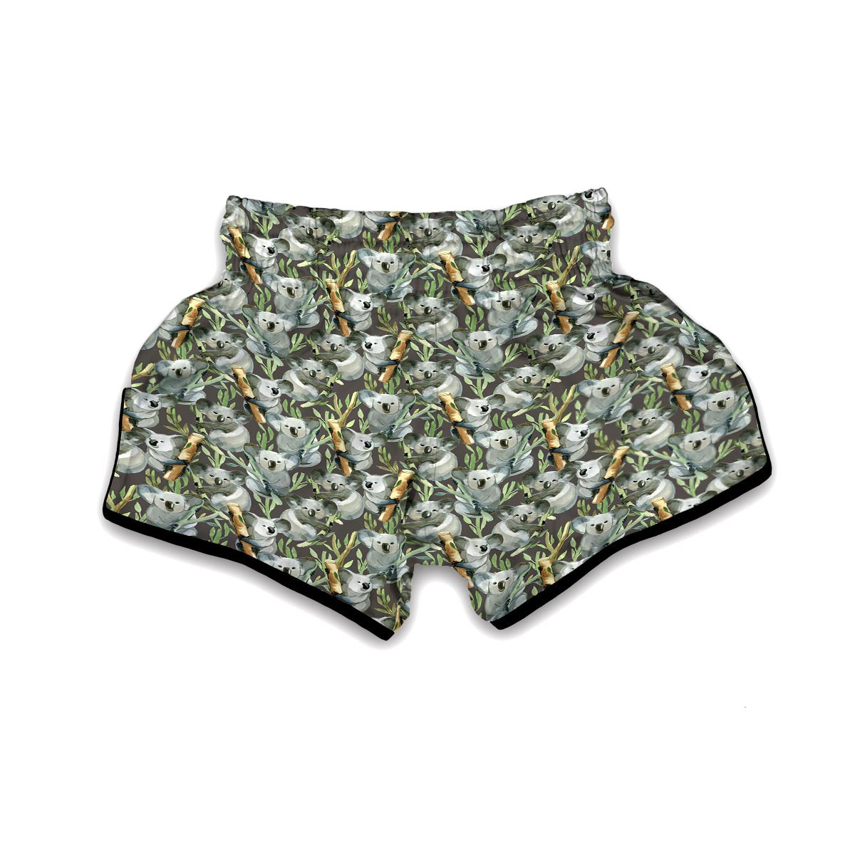 Koala Bamboo Pattern Print Muay Thai Boxing Shorts-grizzshop