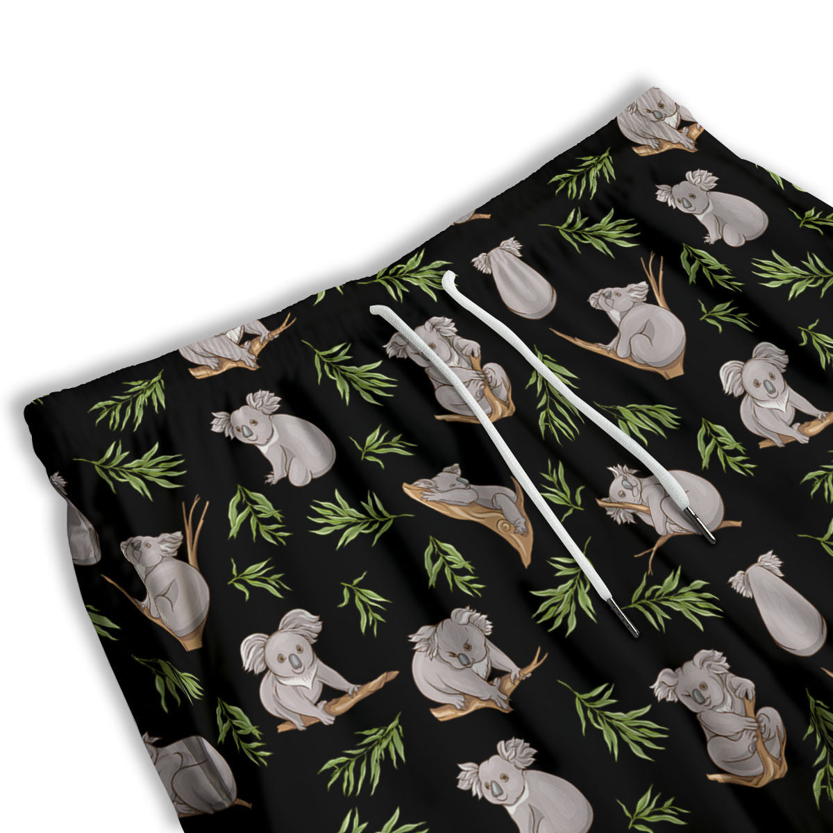 Koala Bear Black Print Pattern Men's Athletic Shorts