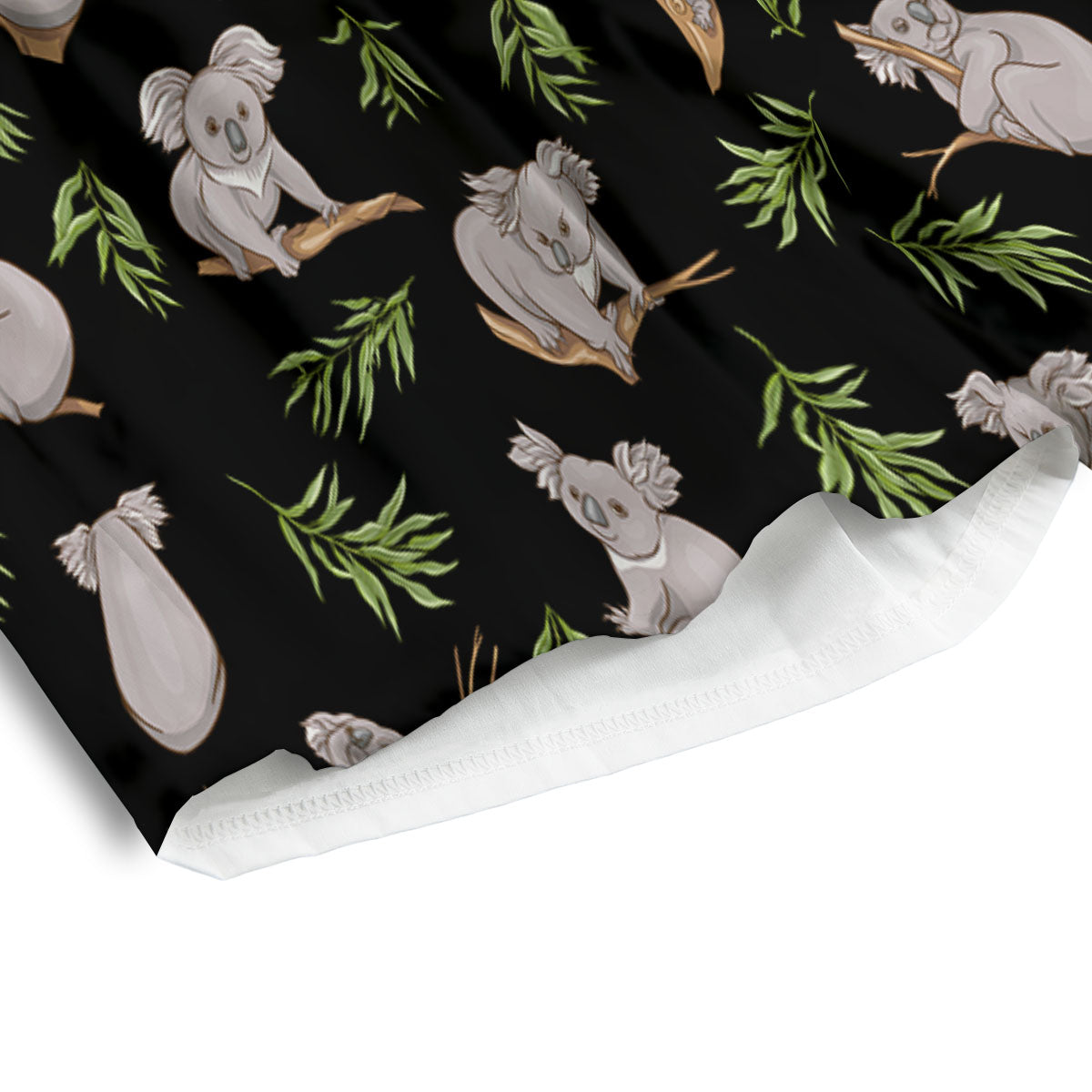 Koala Bear Black Print Pattern Men's Athletic Shorts