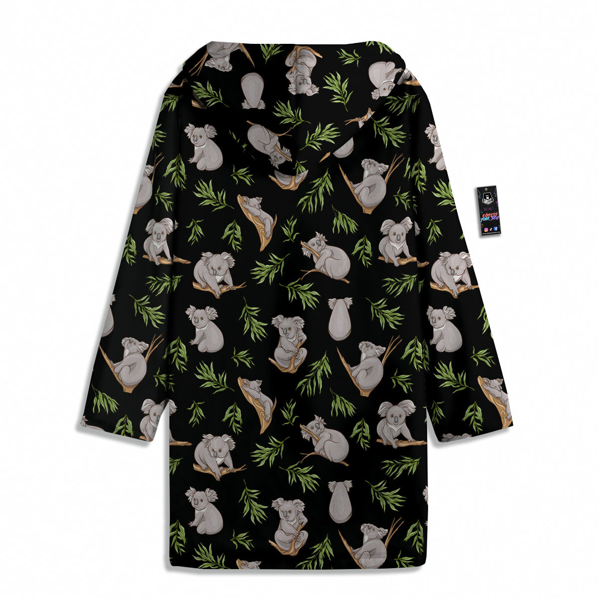 Koala Bear Black Print Pattern Men's Windbreaker Jacket-grizzshop