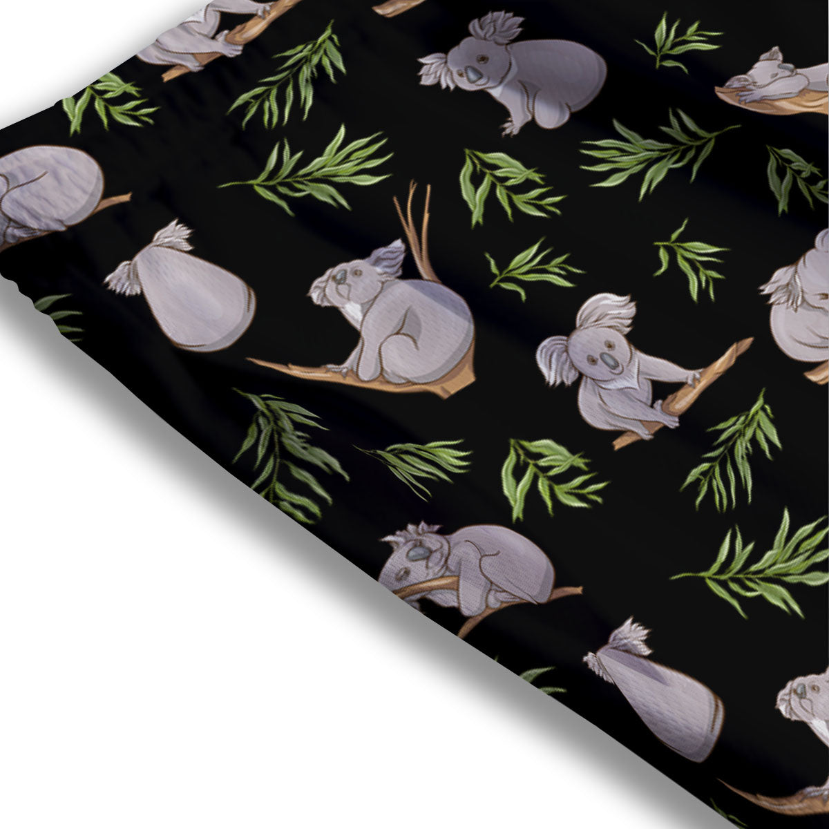 Koala Bear Black Print Pattern Mesh Shorts