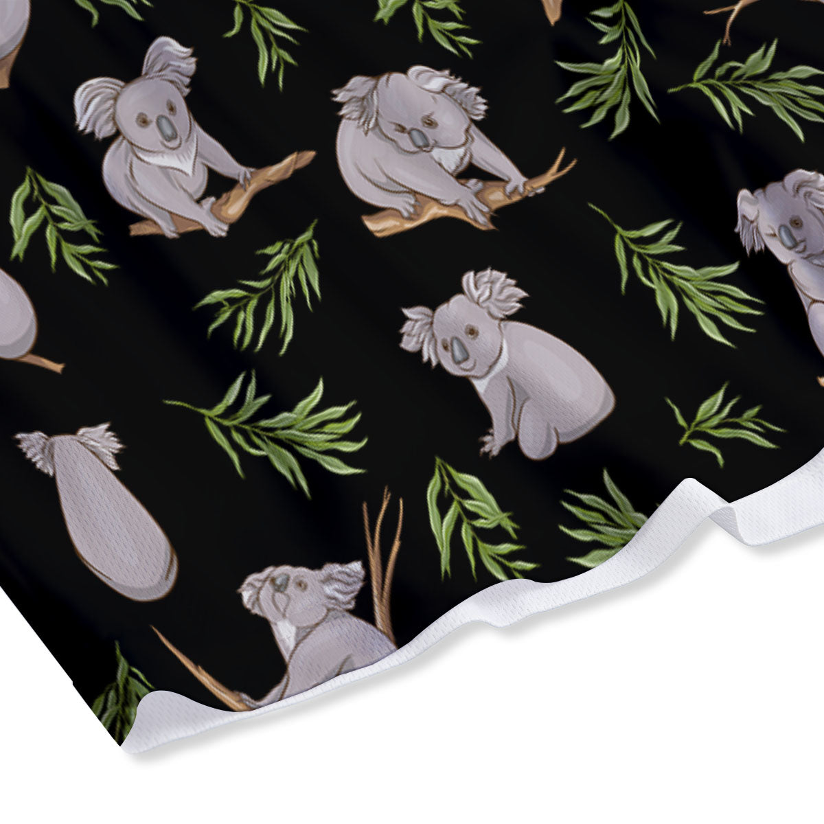 Koala Bear Black Print Pattern Mesh Shorts