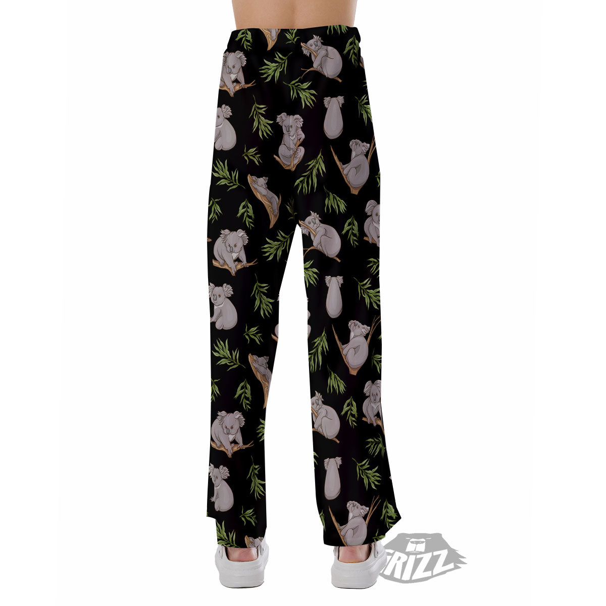 Koala Bear Black Print Pattern Pajama Pants-grizzshop