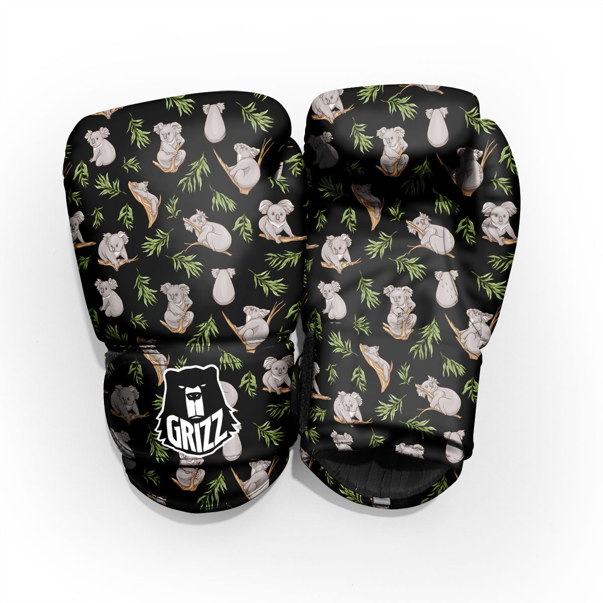 Koala Bear Black Print Pattern Pro Boxing Glove