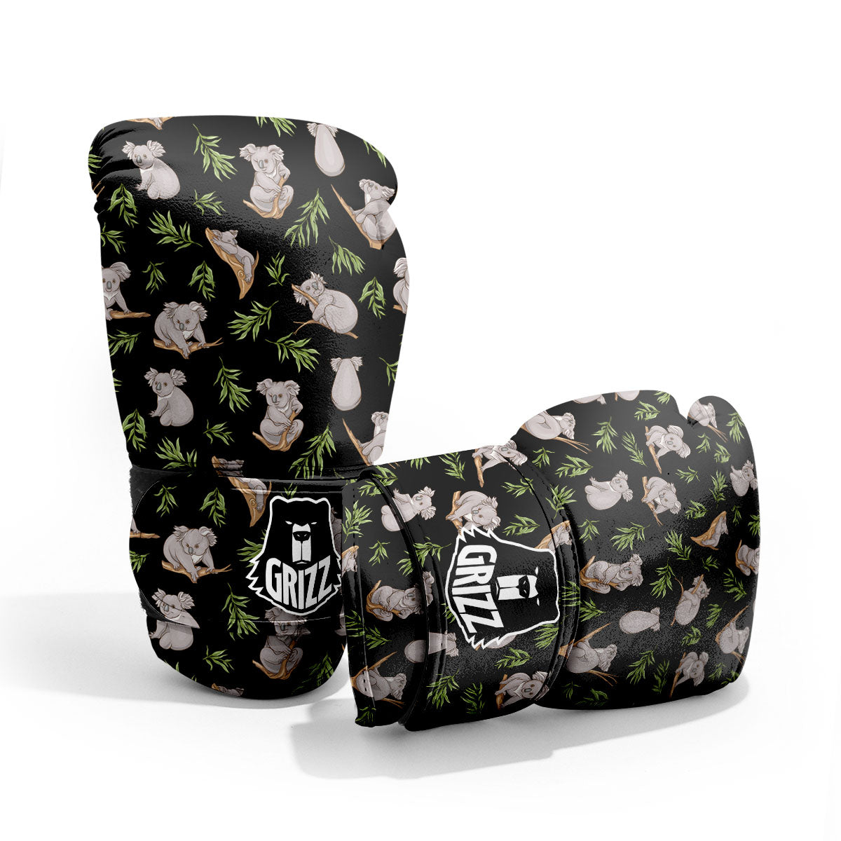 Koala Bear Black Print Pattern Pro Boxing Glove