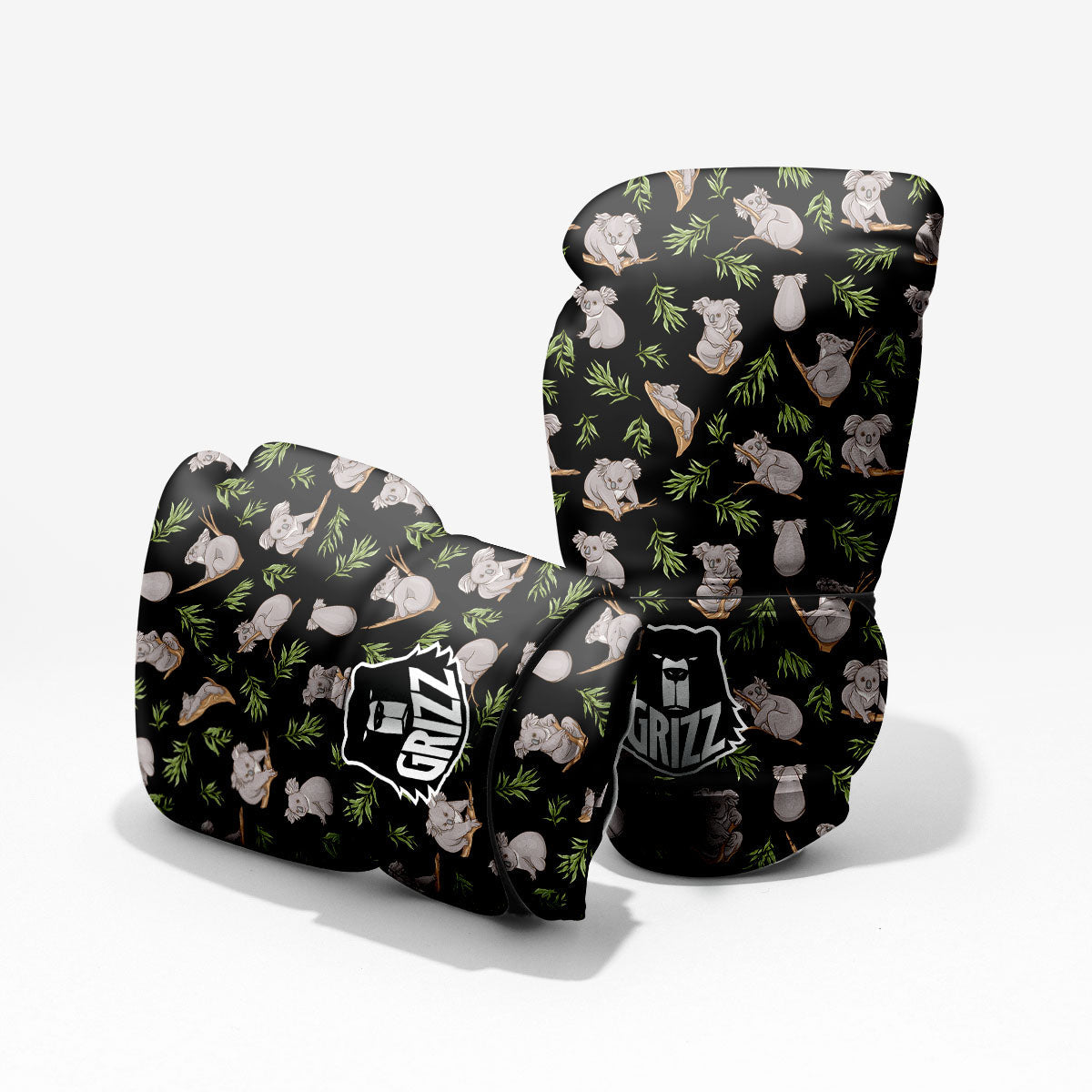 Koala Bear Black Print Pattern Pro Boxing Glove