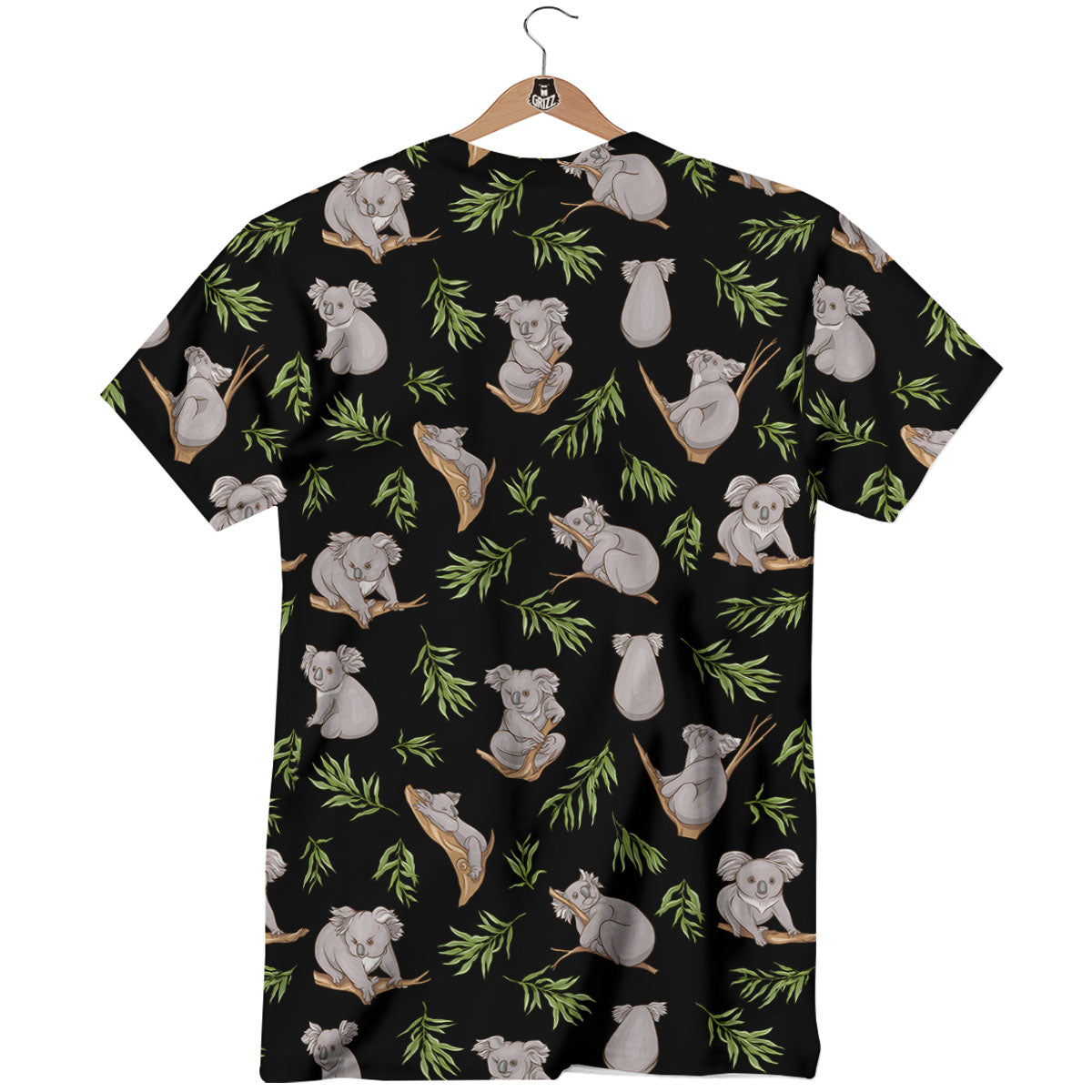Koala Bear Black Print Pattern T-Shirt-grizzshop