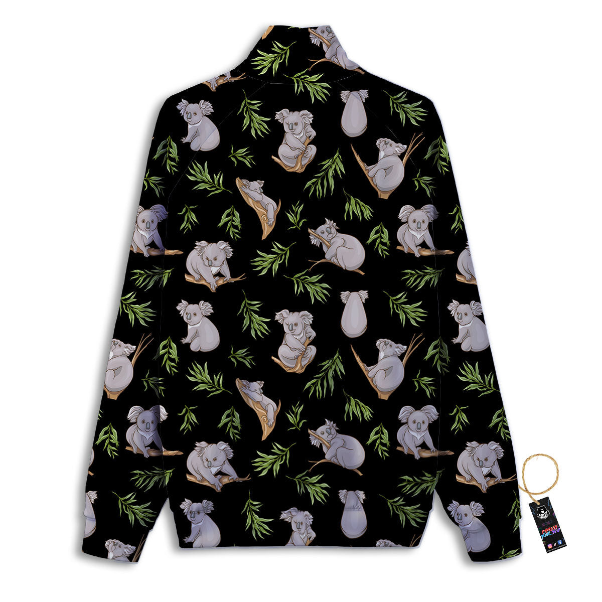 Koala Bear Black Print Pattern Track Jacket-grizzshop