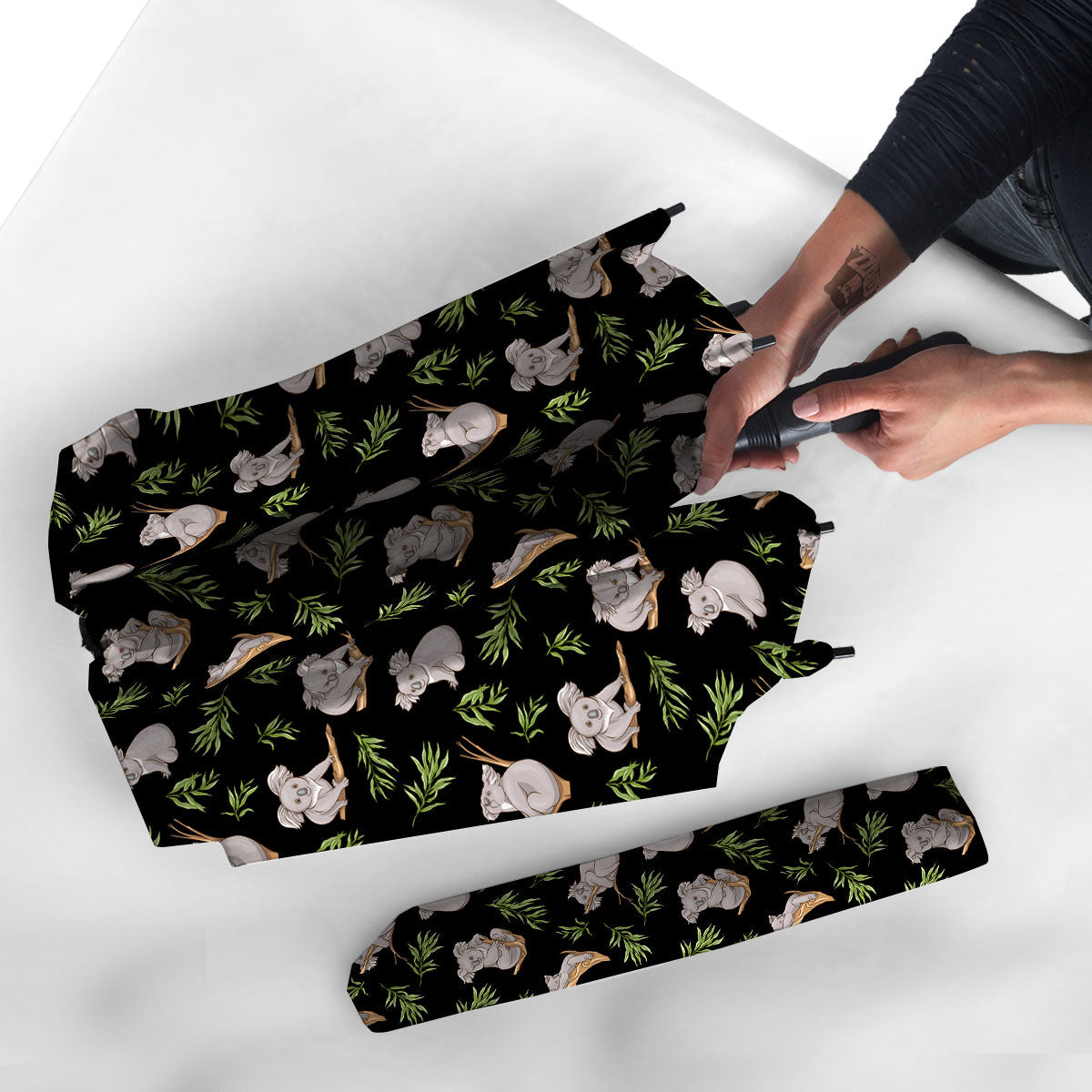 Koala Bear Black Print Pattern Umbrella-grizzshop