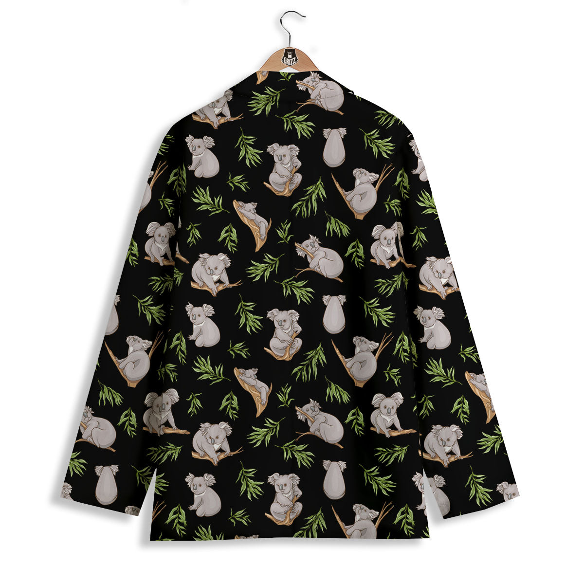 Koala Bear Black Print Pattern Women's Blazer-grizzshop