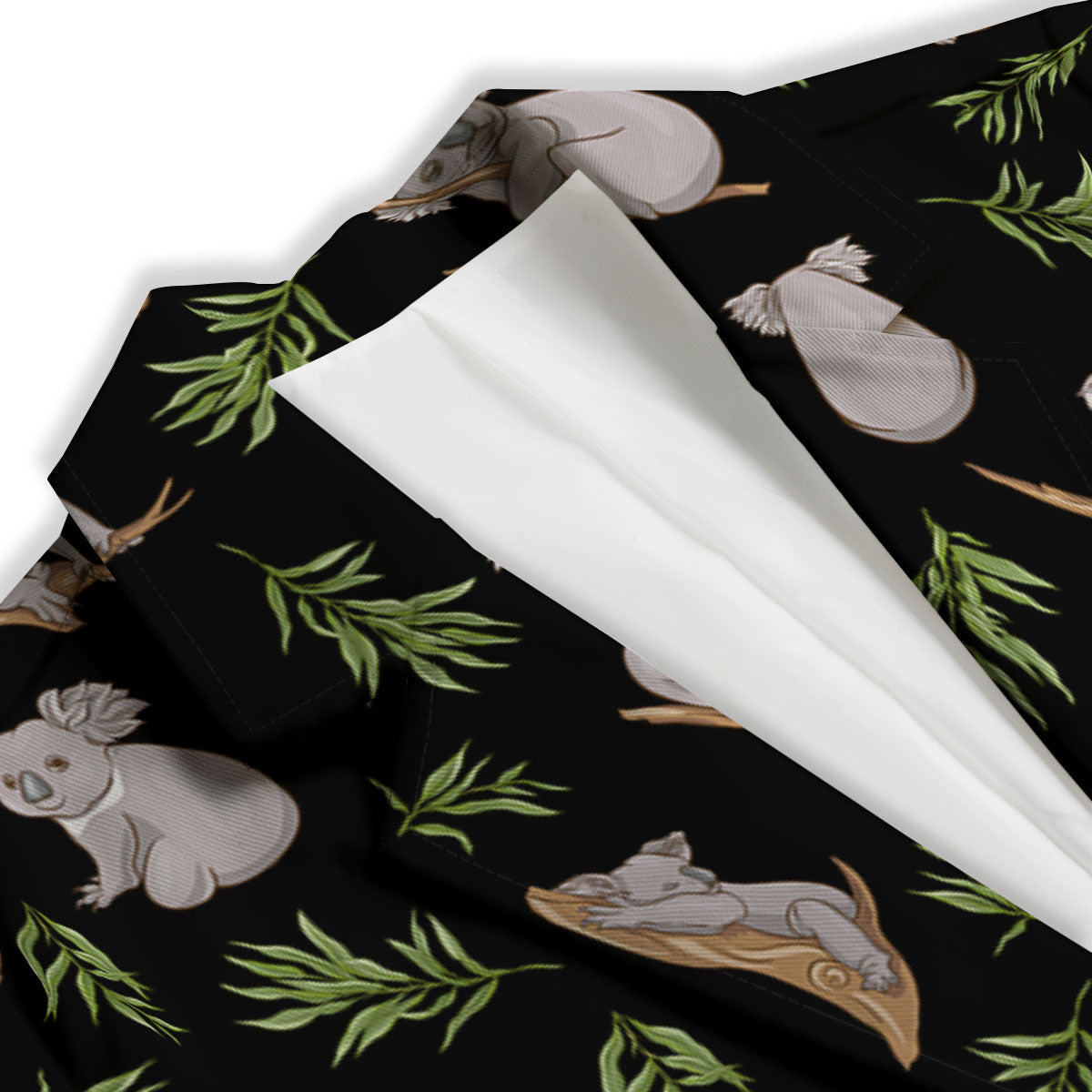 Koala Bear Black Print Pattern Women's Blazer-grizzshop