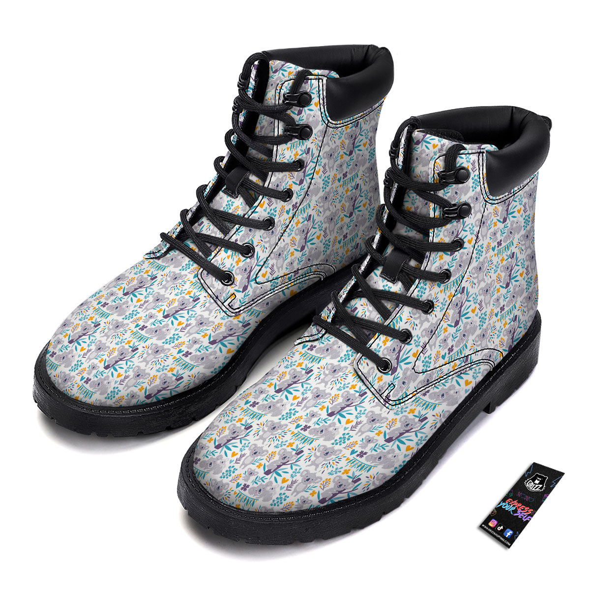Koala Cartoon Print Pattern Boots-grizzshop