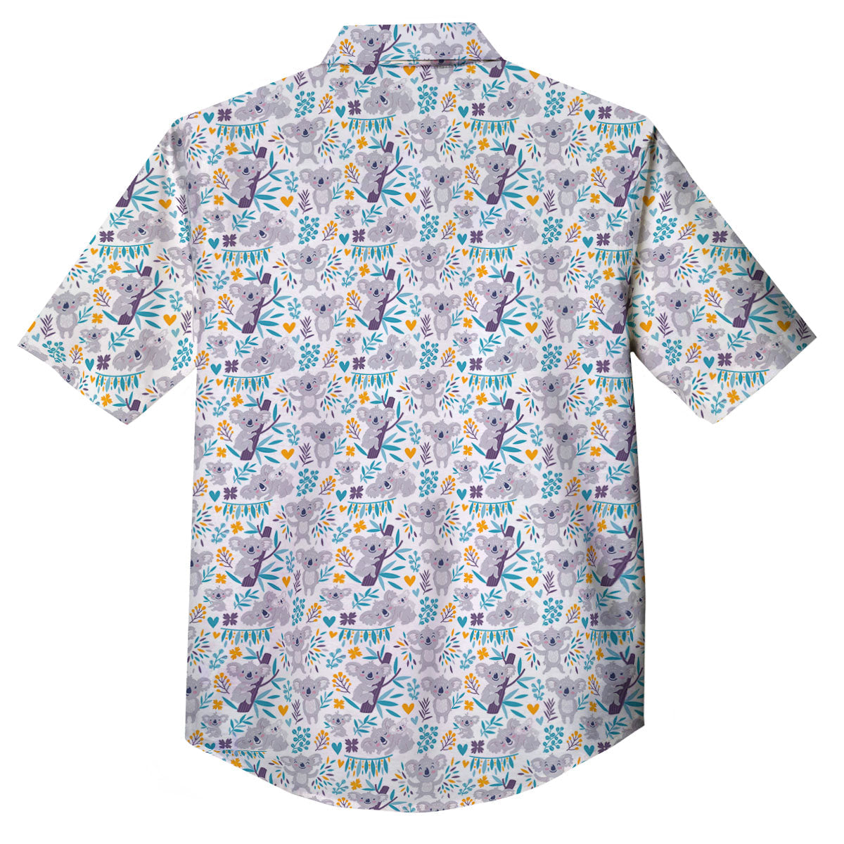 Koala Cartoon Print Pattern Button Up Shirt-grizzshop