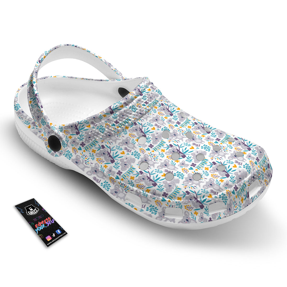 Koala Cartoon Print Pattern Clog-grizzshop