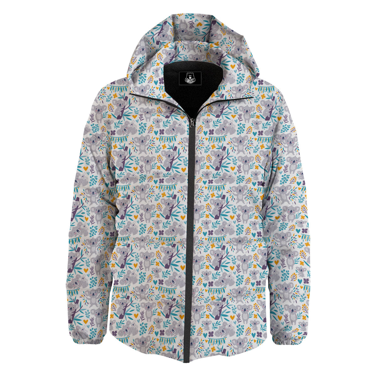 Koala Cartoon Print Pattern Down Jacket-grizzshop