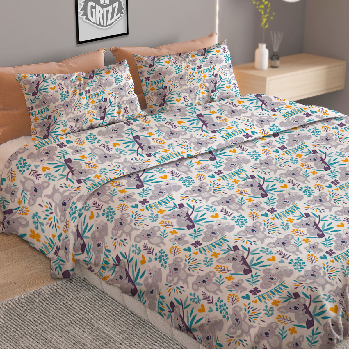 Ice And Fire Sparkle Yin Yang Print Duvet Cover Bedding Set