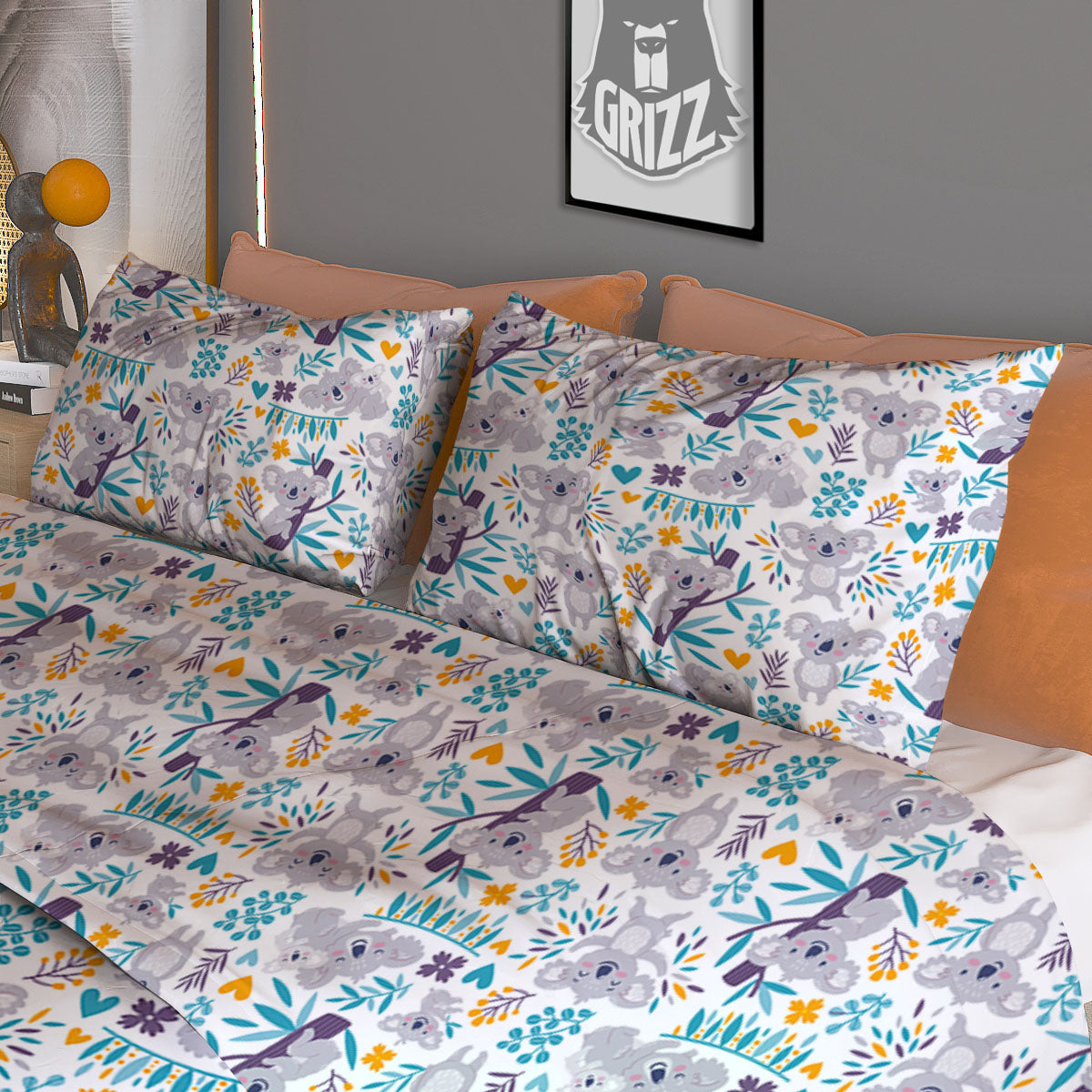 Ice And Fire Sparkle Yin Yang Print Duvet Cover Bedding Set
