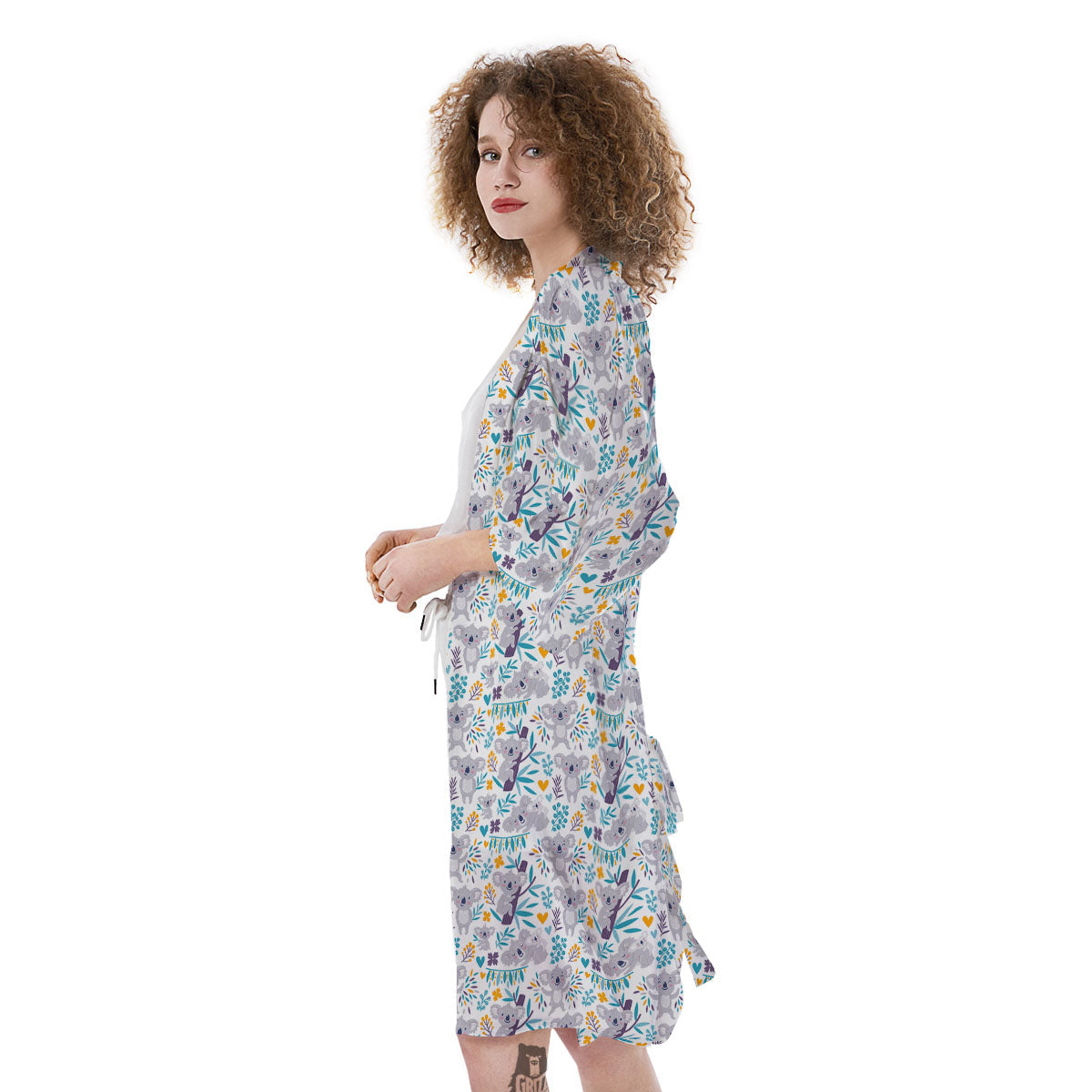 Koala Cartoon Print Pattern Kimono-grizzshop