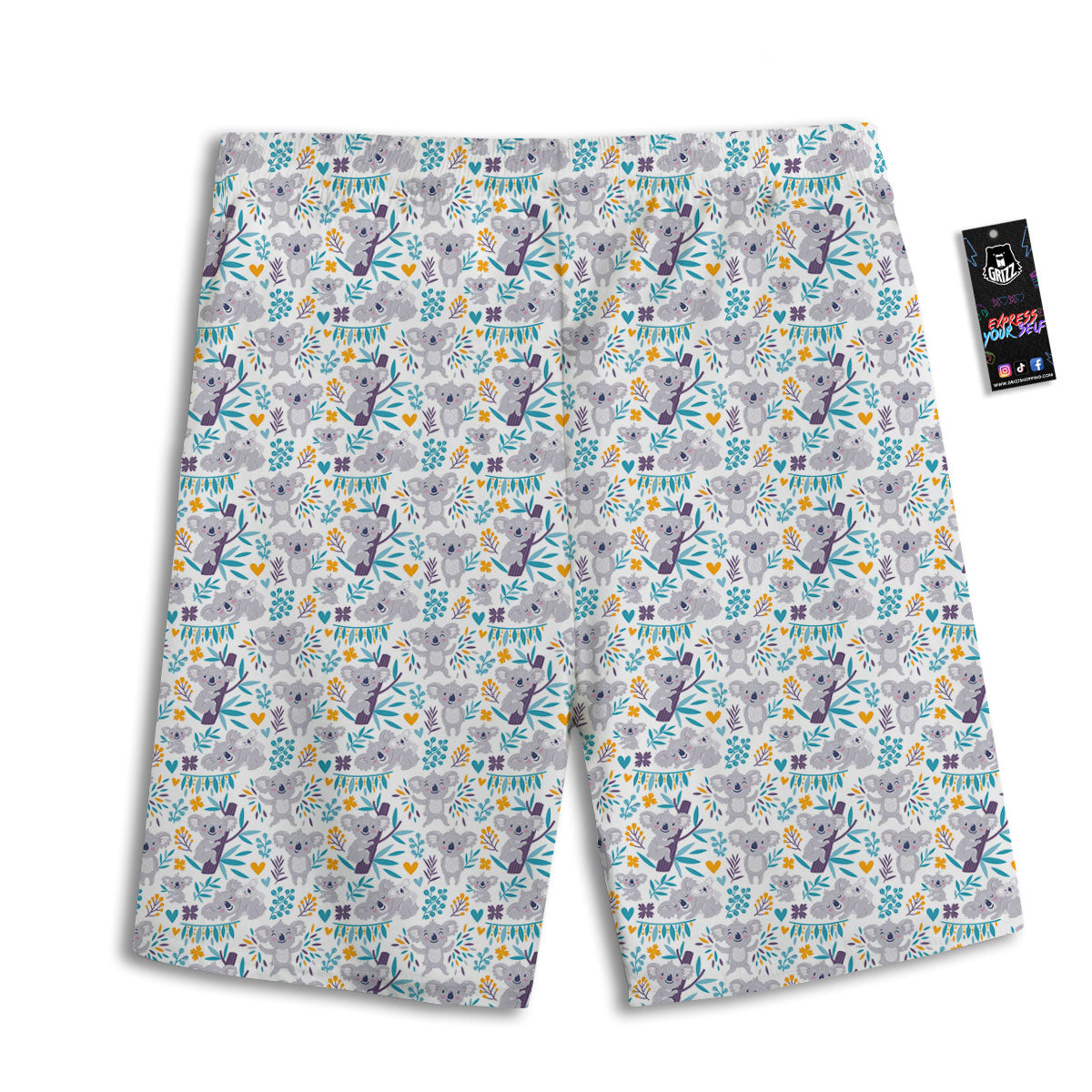 Koala Cartoon Print Pattern Men's Athletic Shorts