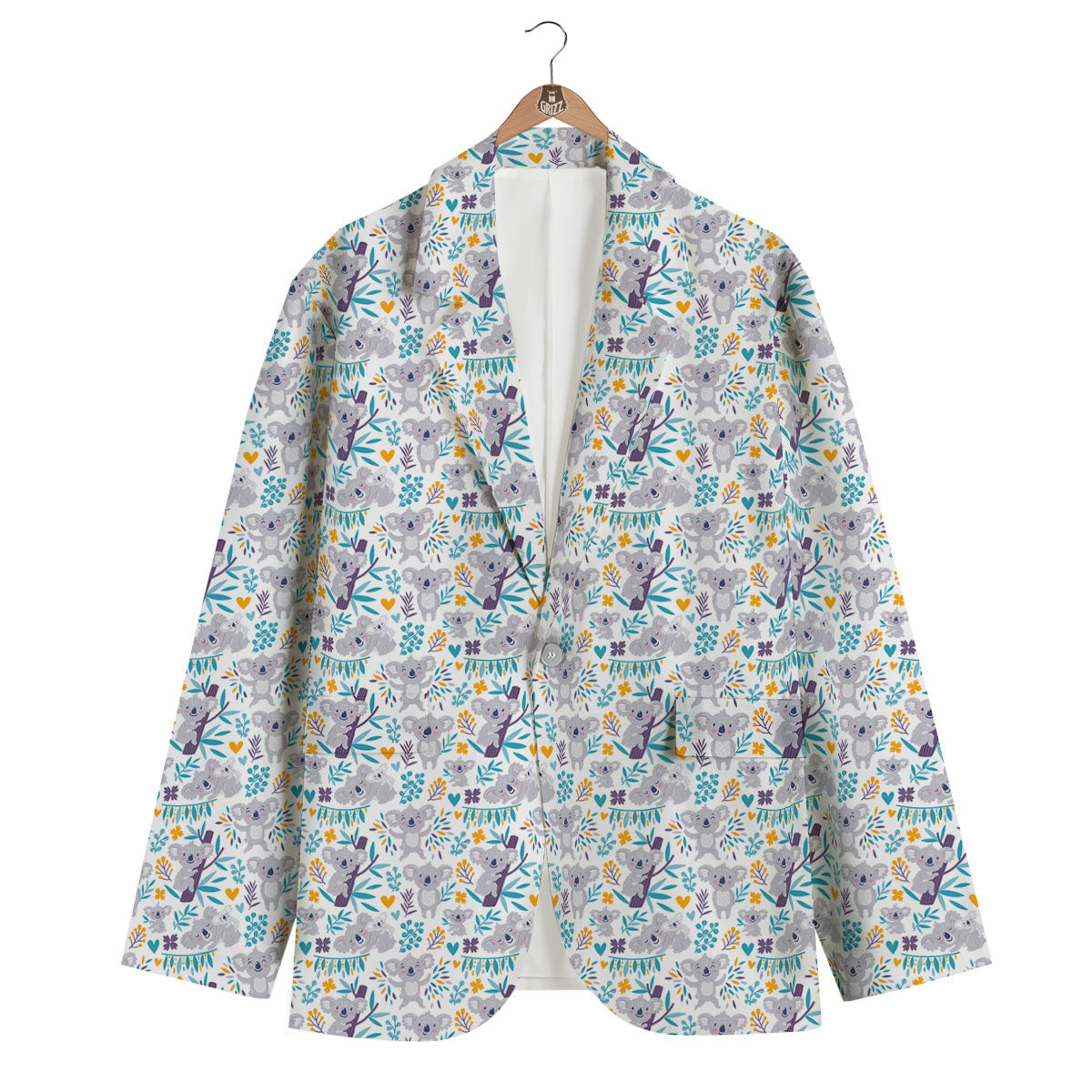 Koala Cartoon Print Pattern Men's Blazer-grizzshop