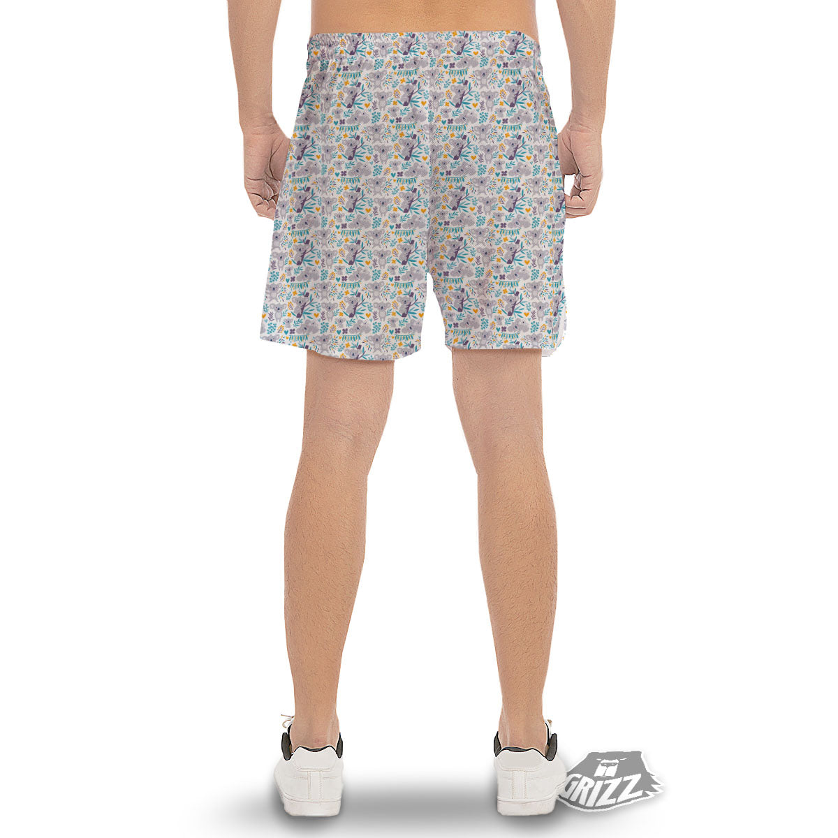 Koala Cartoon Print Pattern Men's Gym Shorts-grizzshop