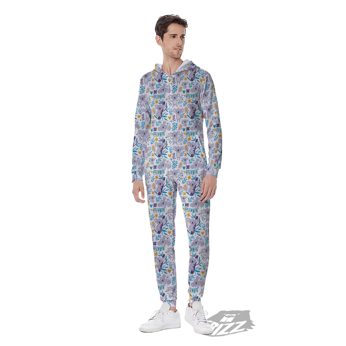 Koala Cartoon Print Pattern Men's Jumpsuit-grizzshop