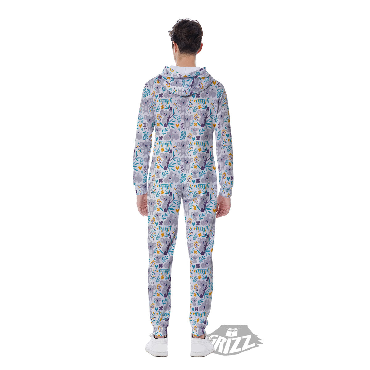 Koala Cartoon Print Pattern Men's Jumpsuit-grizzshop