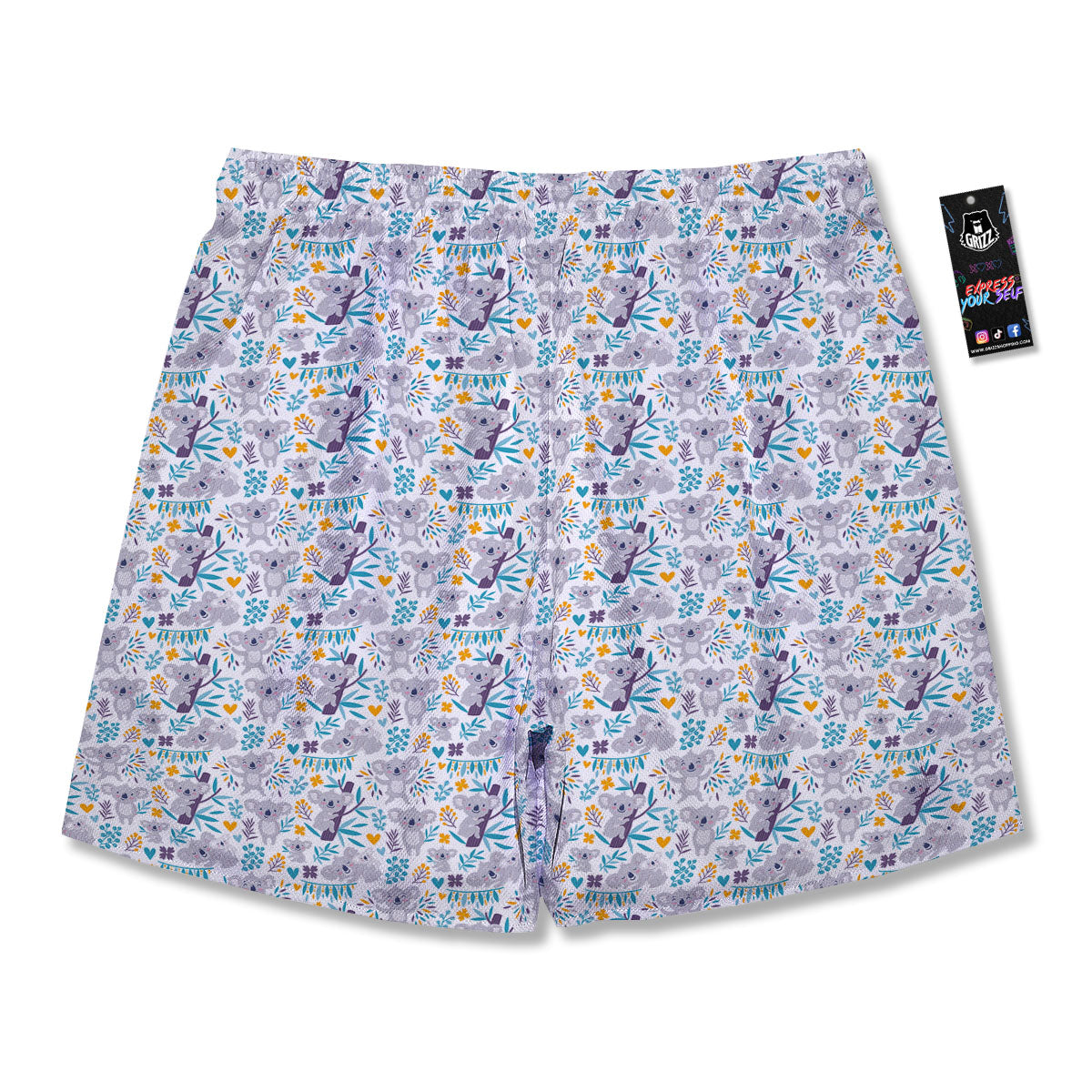Koala Cartoon Print Pattern Men's Running Shorts-grizzshop