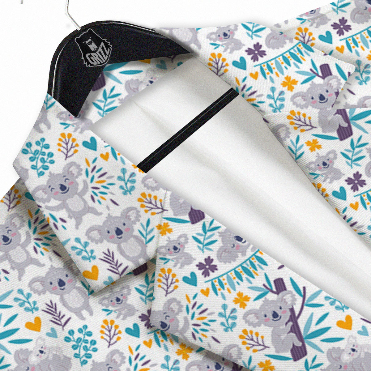 Koala Cartoon Print Pattern Men's Sport Coat-grizzshop