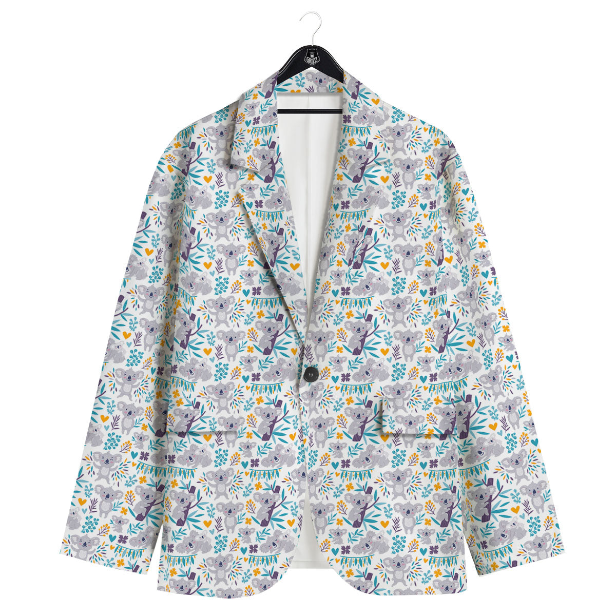 Koala Cartoon Print Pattern Men's Sport Coat-grizzshop