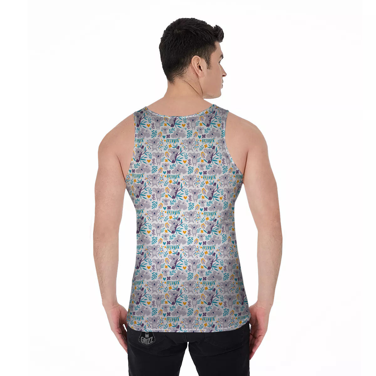 Koala Cartoon Print Pattern Men's Tank Top-grizzshop