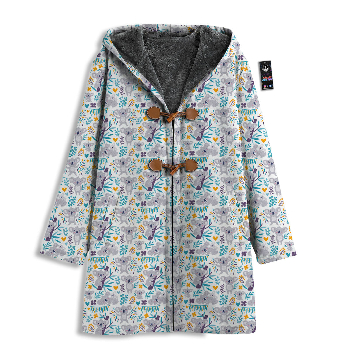 Koala Cartoon Print Pattern Men's Windbreaker Jacket-grizzshop