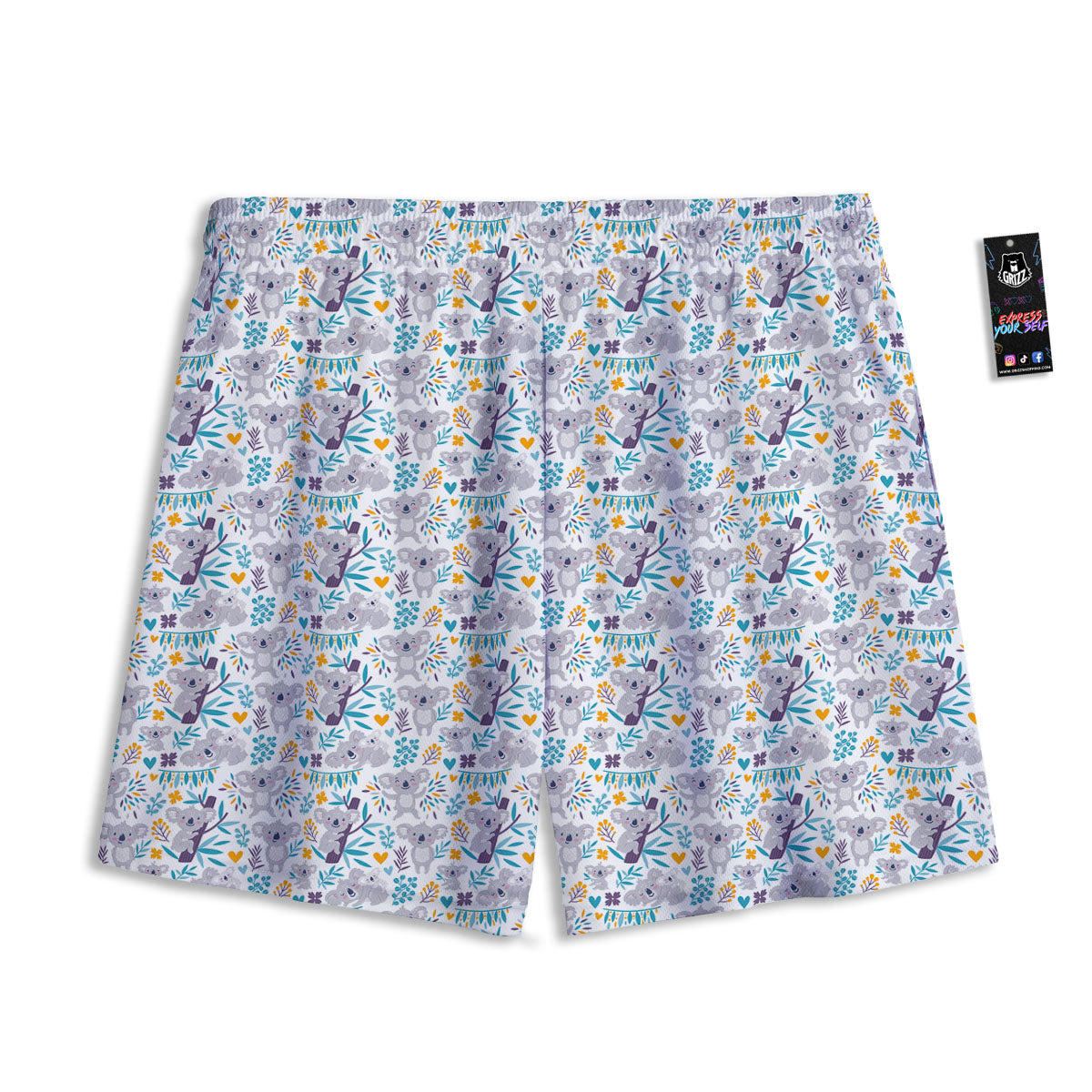 Ice And Fire Sparkle Yin Yang Print Mesh Shorts