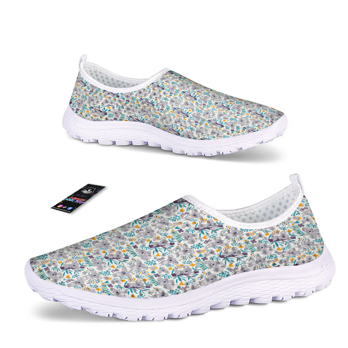 Koala Cartoon Print Pattern Nurse Shoes-grizzshop