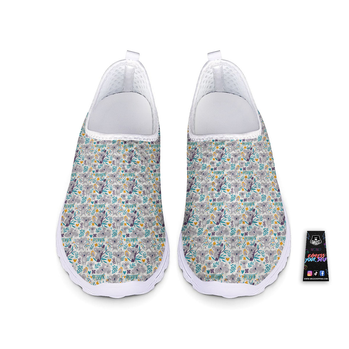 Koala Cartoon Print Pattern Nurse Shoes-grizzshop