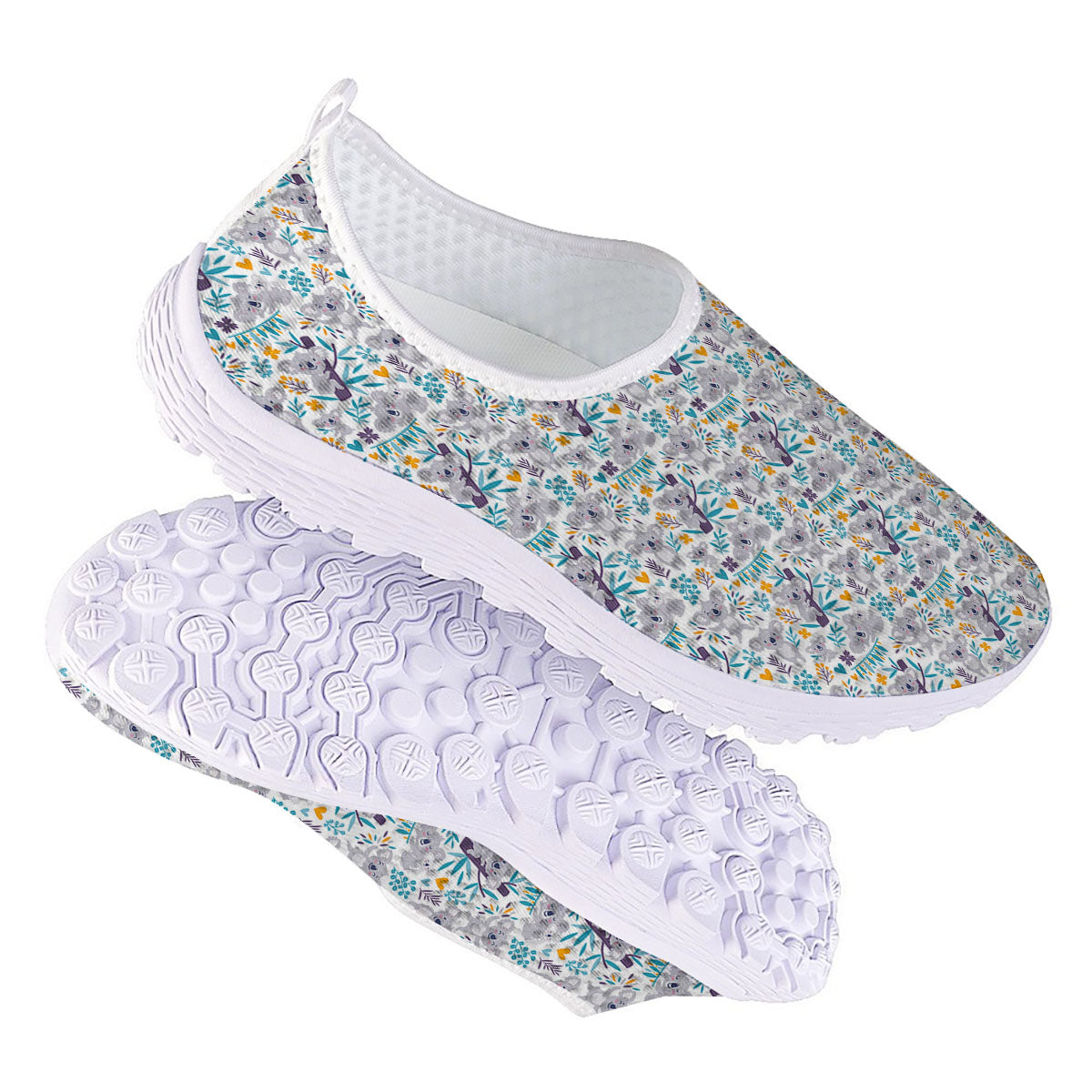 Koala Cartoon Print Pattern Nurse Shoes-grizzshop
