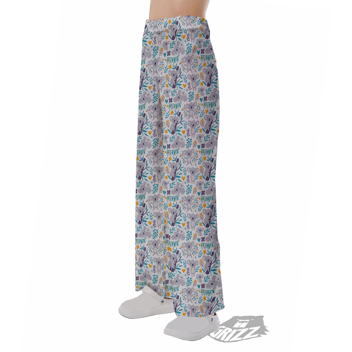 Koala Cartoon Print Pattern Pajama Pants-grizzshop
